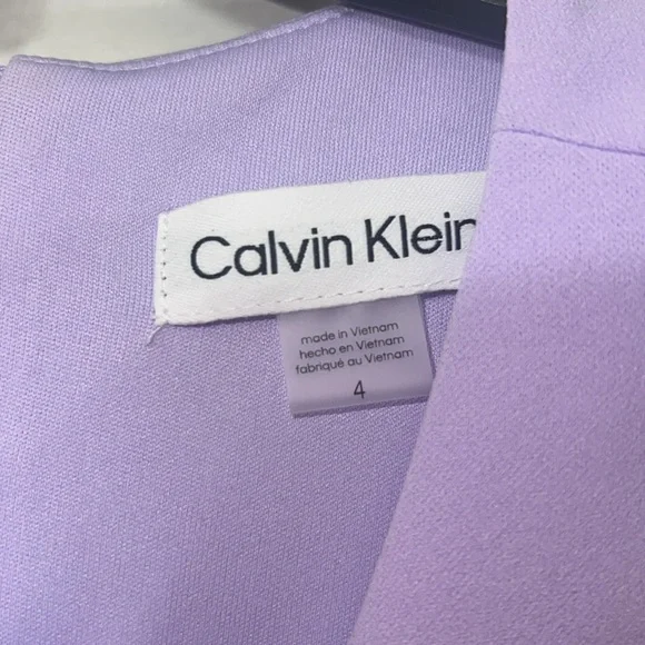 Calvin Klein Opal Lilac Crepe Sheath Lined Sleeveless Dress - Picture 9 of 11